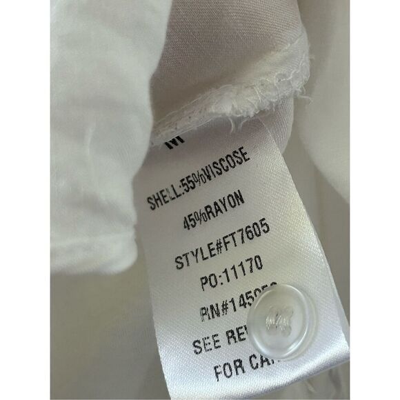 Dress Forum Los Angeles Long Sleeve Button Down Blouse White Women's Medium - Picture 4 of 5